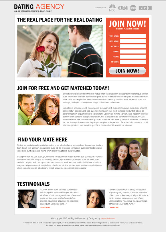 High quality amazing dating landing page design example for your inspiration.