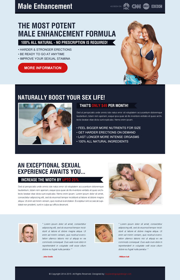 male enhancement formula landing page design templates example from http://www.semanticlp.com/category/male-enhancement/