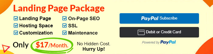 landing page package start from $16/month