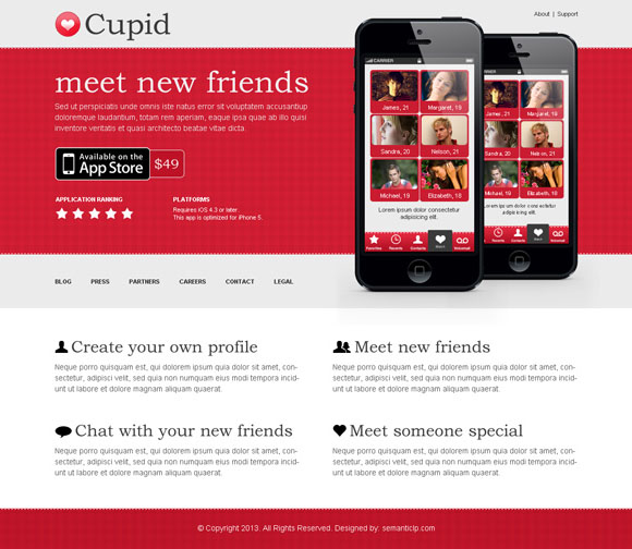 App landing page design example for inspiration to sell your mobile or web app online.