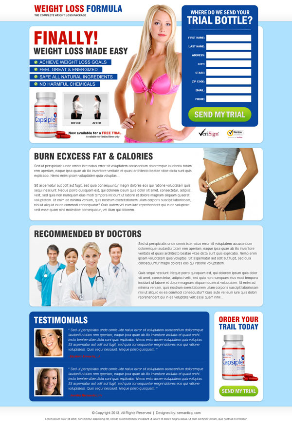 High converting professional weight loss formula landing page design to sell your weight loss product online.