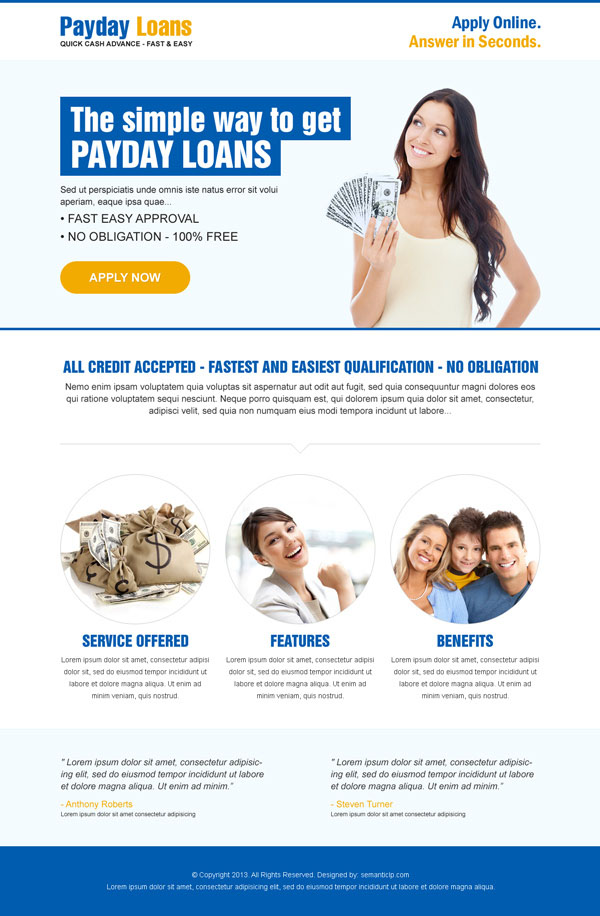 Best landing page design example for conversion, sale in 2014