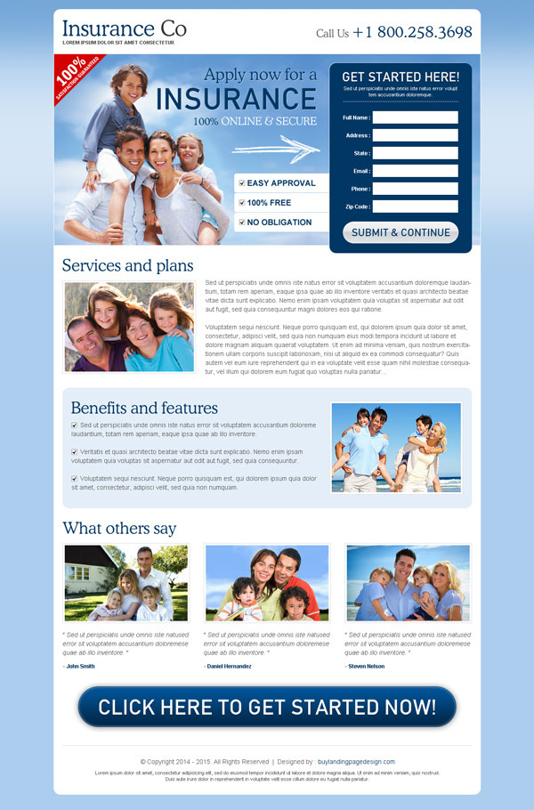 appealing insurance lead capture landing page design templates to boost your insurance business conversion from https://www.buylandingpagedesign.com/buy/most-effective-and-converting-blue-and-white-lead-capture-insurance-landing-page/255