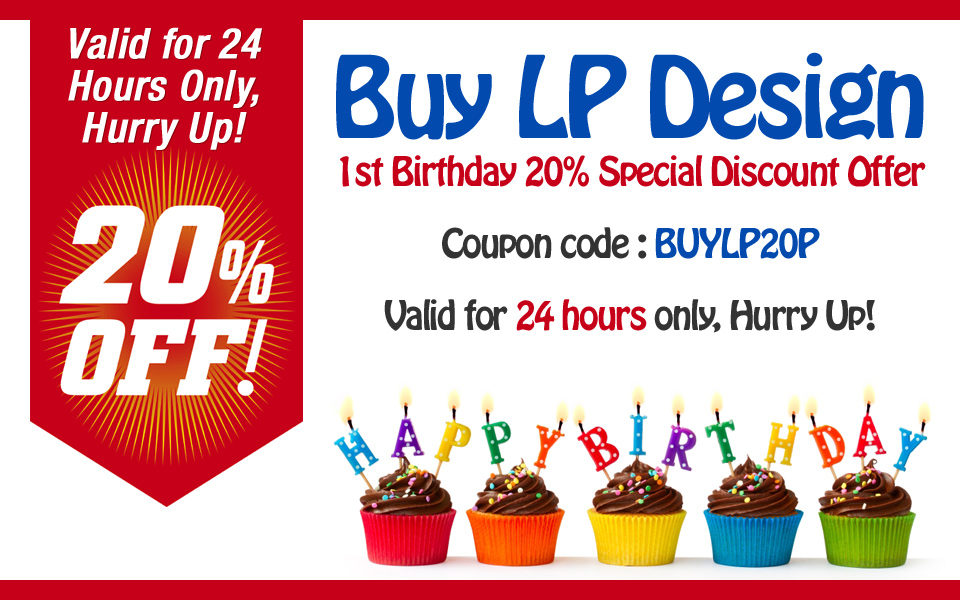 buy landing page design first birth day special discount offer
