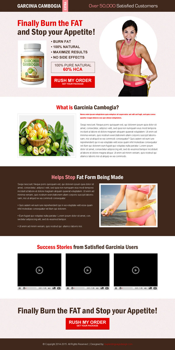 garcinia cambogia responsive weight loss landing page to burn fat and stop your appetite
