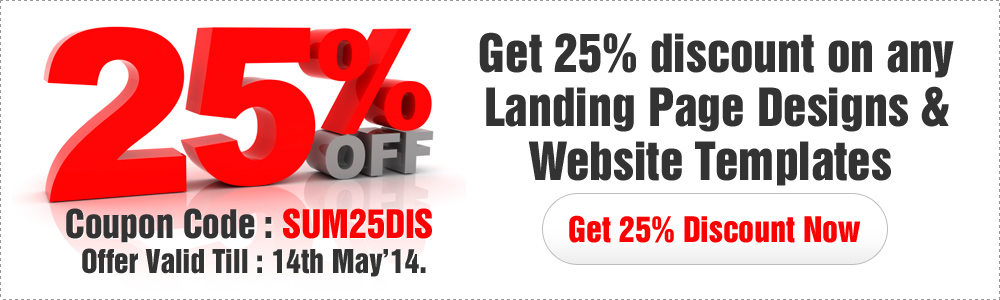 Landing page design special summer flat 25% discount offer on landing page design, responsive landing page design, website templates, ppv landing page design and html website templates.