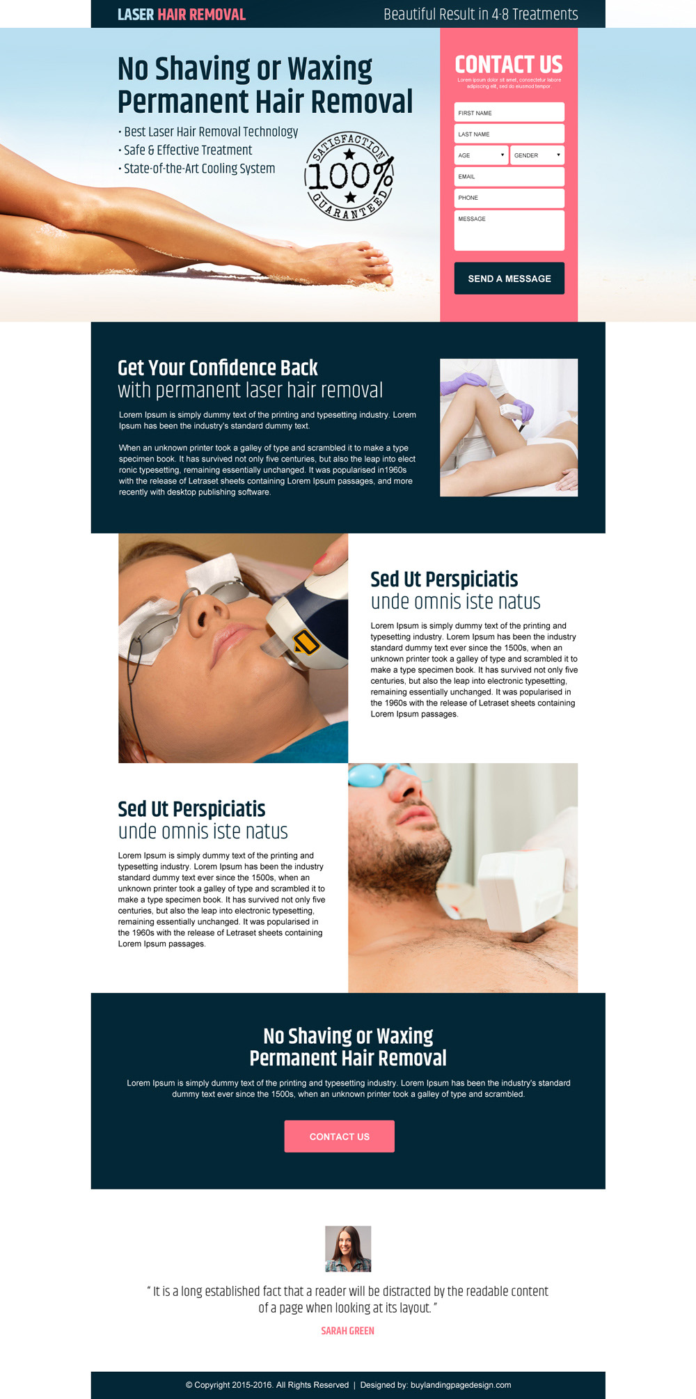 Download Hair Removal Product Selling Landing Page Design Templates