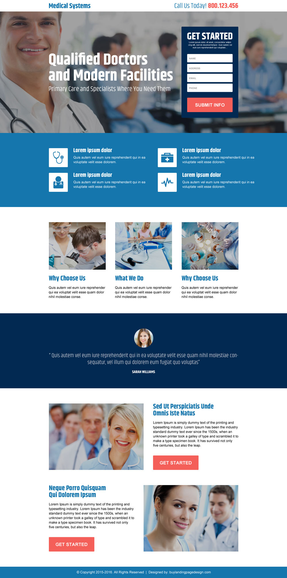 trustworthy medical system lead capture landing page