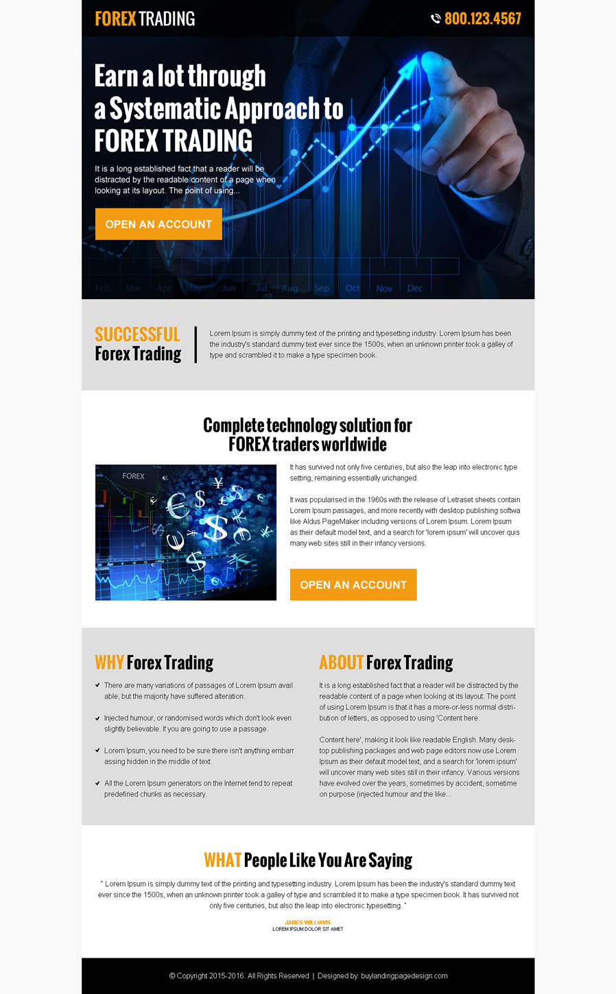 Forex landing page template