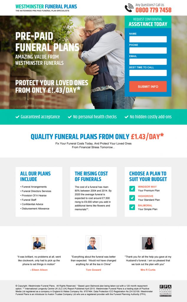 prepaidfuneralplansassistanceleadcapturecustomlandingpage