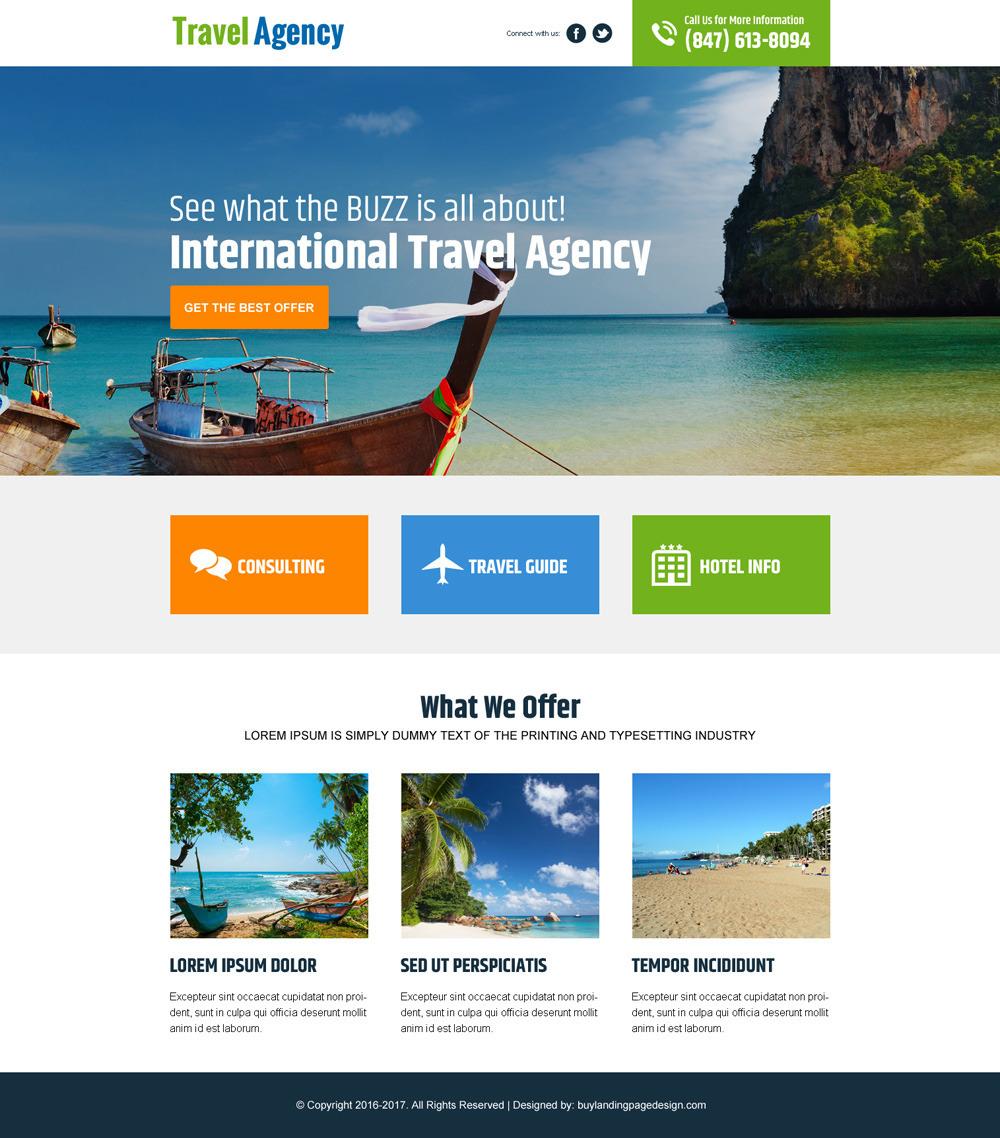 travel landing page wordpress