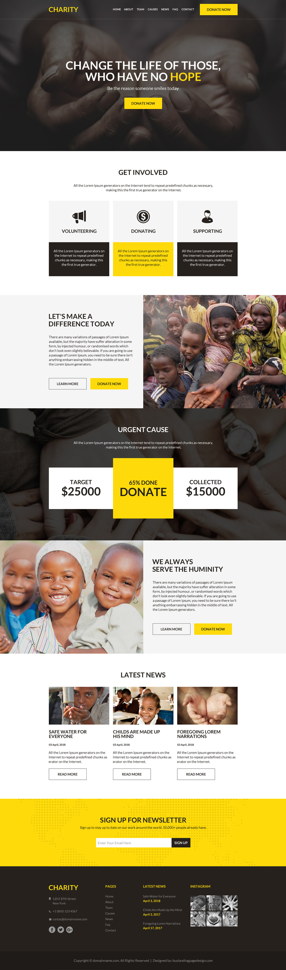 Charity And Donation Responsive Website Design Template
