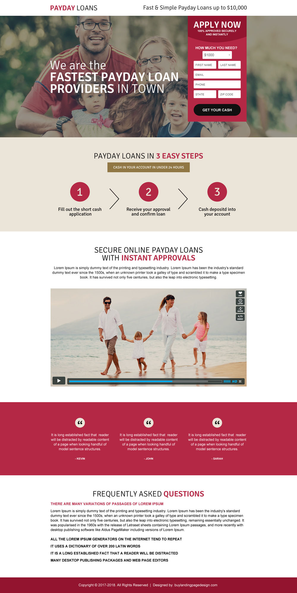 payday loan effective landing page