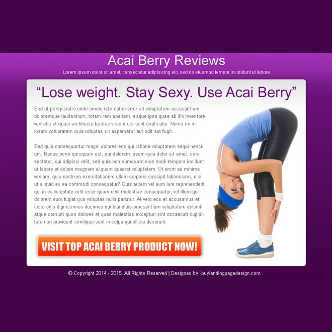 acai berry weight loss product review effective and converting ppv landing page design