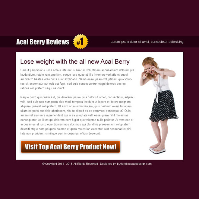 acai berry product review high converting ppv landing page design template Miscellaneous example