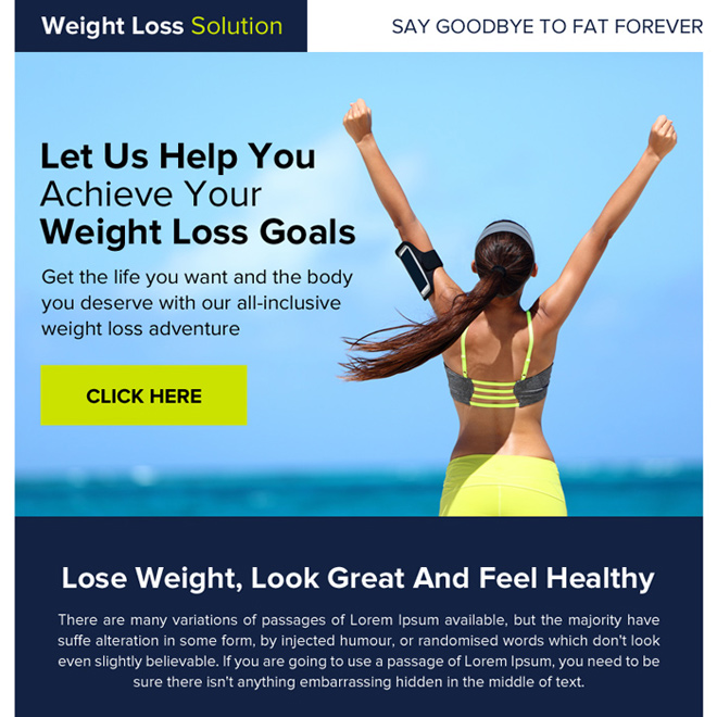 weight loss goals ppv landing page design Weight Loss example