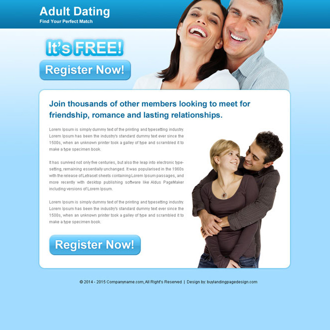 adult dating call to action ppv landing page Dating example