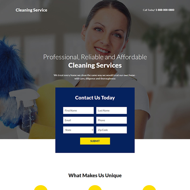 affordable cleaning service provider responsive landing page Cleaning Services example