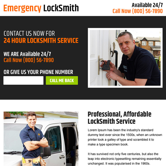 affordable locksmith services ppv landing page Locksmith example