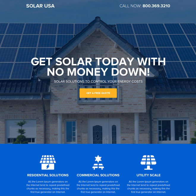 affordable solar energy responsive landing page design Solar Energy example