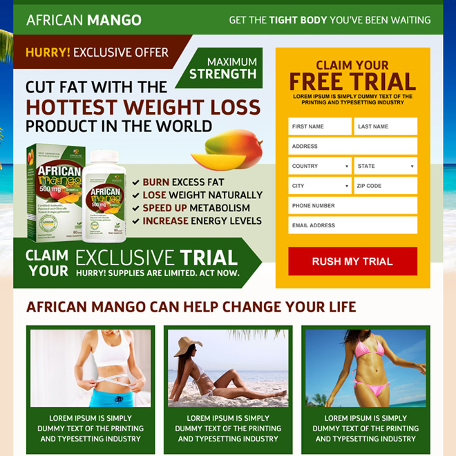 african mango miracle weight loss landing page Weight Loss example