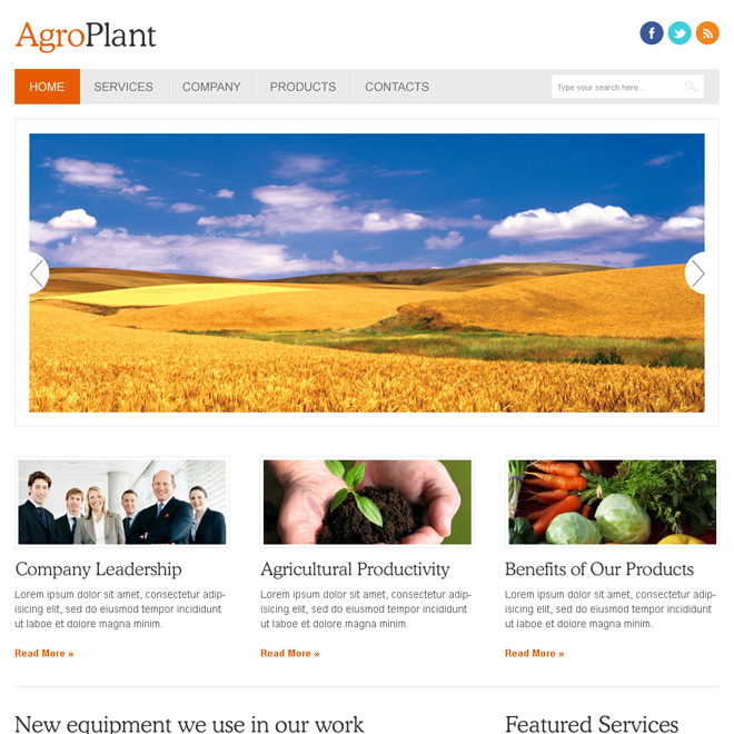 agro plant clean and minimal looking html website template design