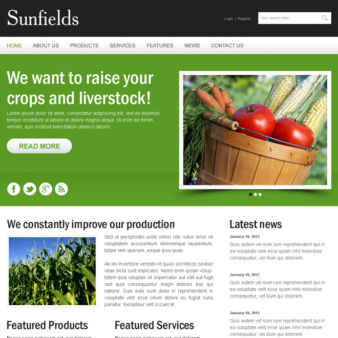 agriculture crops clean and creative html website template