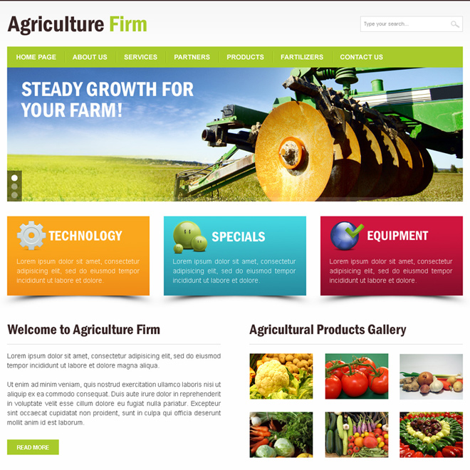 agriculture firm clean and effective html website template Agriculture example