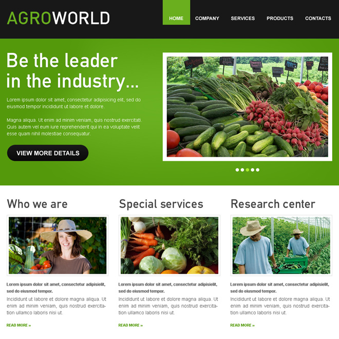 agro world attractive and converting html website template design