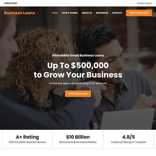 affordable small business loan responsive website design