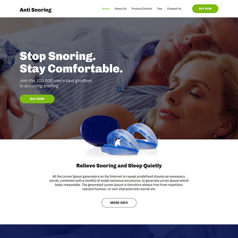 anti snoring device responsive website design
