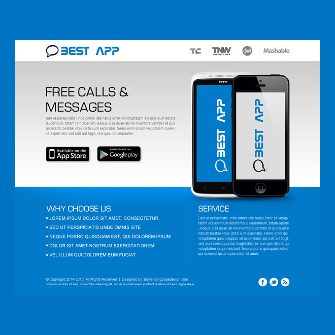 app landing page design template