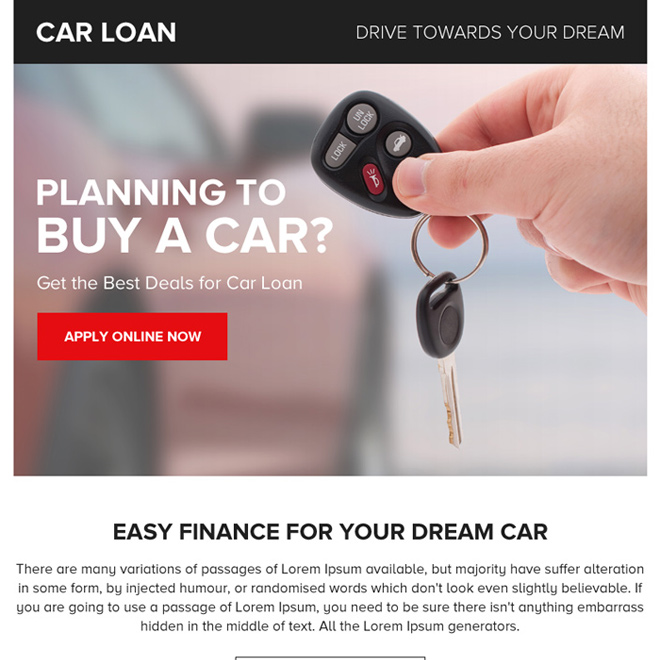 car loan online application ppv landing page design