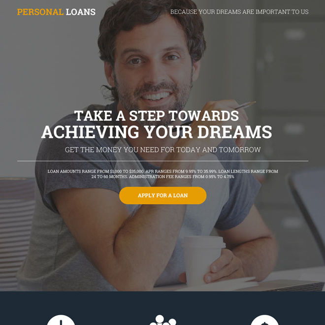 apply for a personal loan responsive landing page Loan example