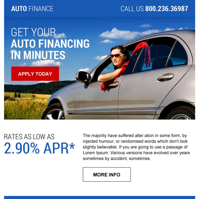 professional auto finance call to action ppv landing page Auto Finance example