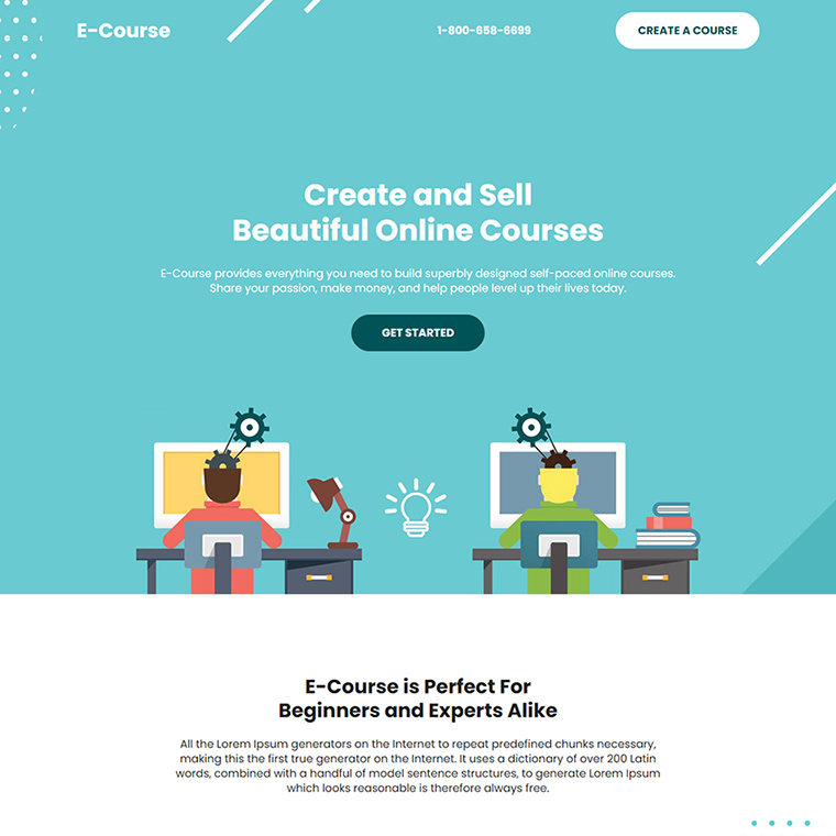beautiful online courses lead capture landing page