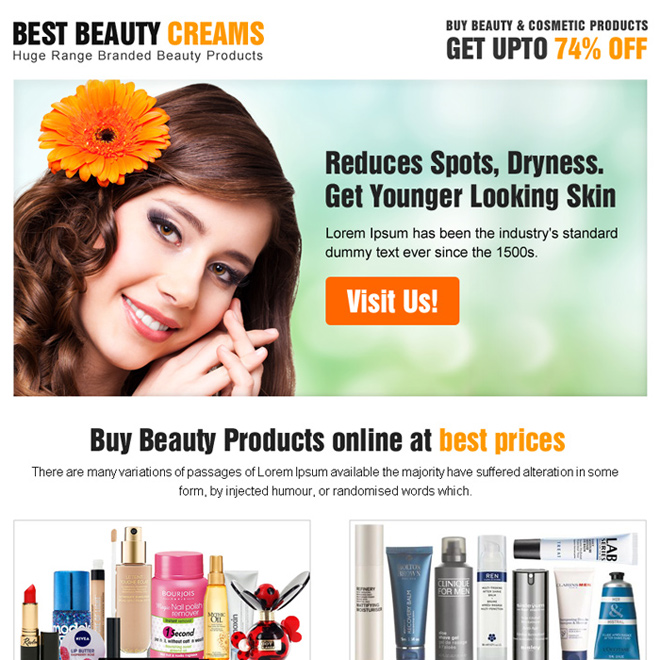 beauty product selling ppv landing page Beauty Product example