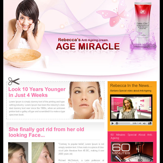 beauty product review attractive landing page design for sale