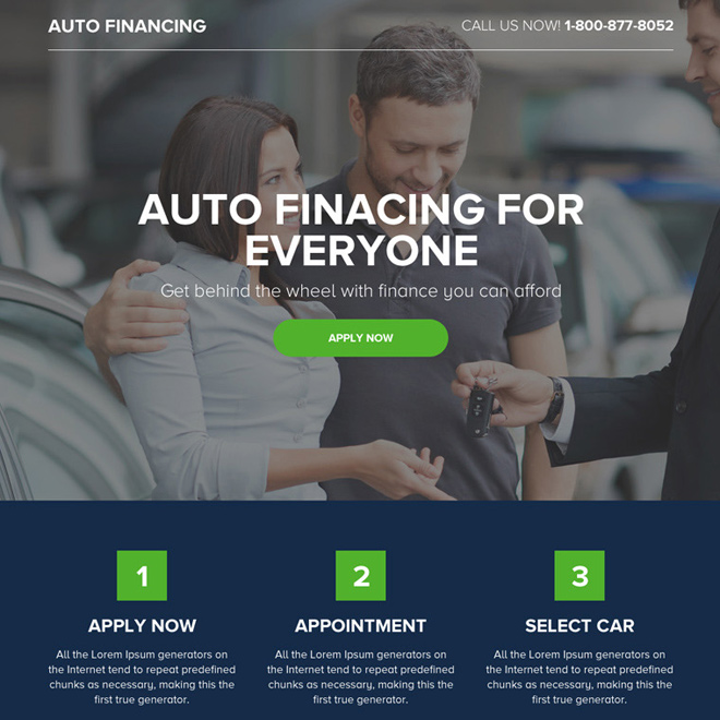 best auto financing service responsive landing page