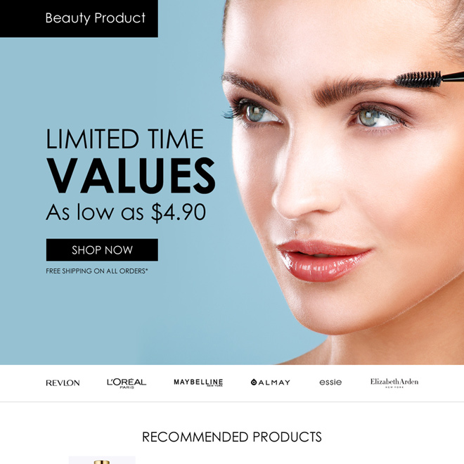 best beauty products selling responsive landing page design Beauty Product example