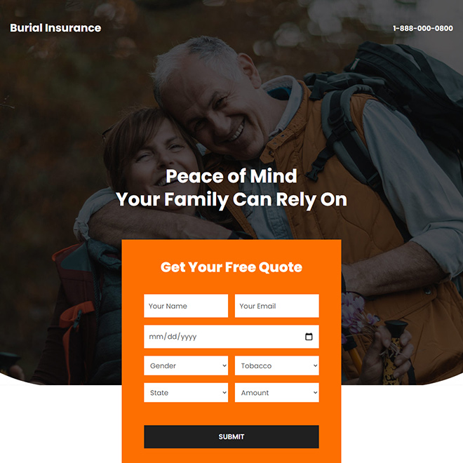 top burial insurance companies professional lead generating landing page