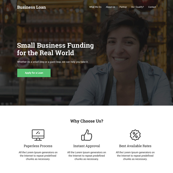 small business funding responsive website design