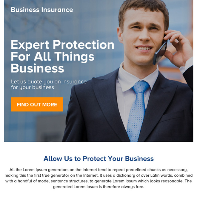 best business protection ppv landing page design