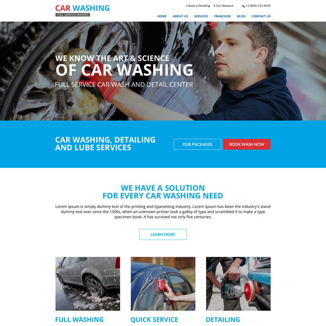 best car washing responsive website design