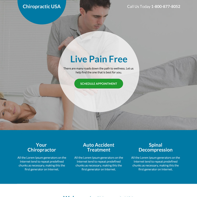 best chiropractic care service landing page design Chiropractic example