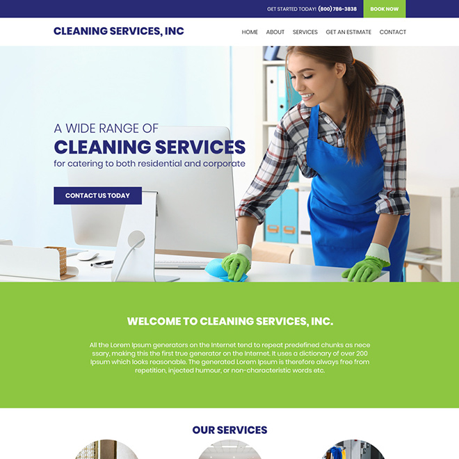 cleaning service company responsive website design Cleaning Services example