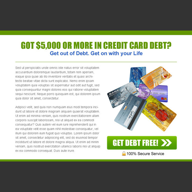 get out of credit card debt easily converting ppv landing page template Debt example