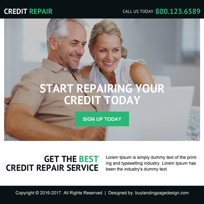 best credit repair service ppv landing page design