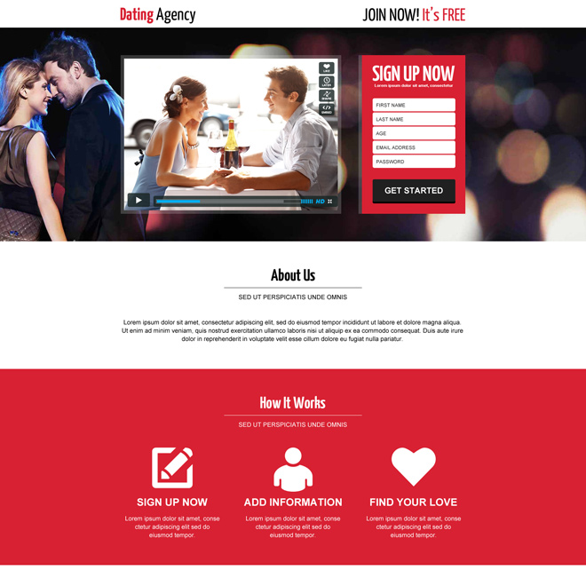 Dating landing page free