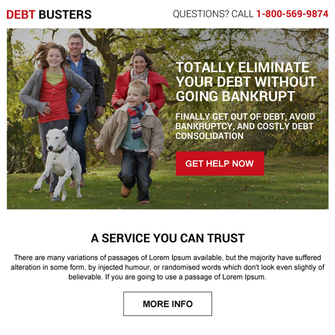 best debt service online ppv landing page design